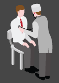 Illustration: Arzt und Patient