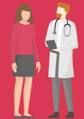Illustration: Ärztin & Patientin