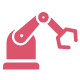 Icon of a rose industrial robot arm with a gripper.