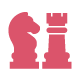 Icon of a rose chess piece pair, consisting of a knight and a rook.